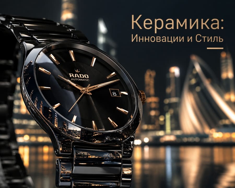 Спортивные часы на каучуковом ремешке с ярко-синим керамическим безелем в брызгах воды.