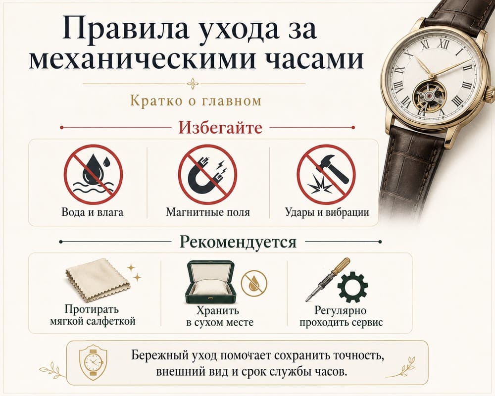 Краткая памятка: как продлить жизнь механическим часам